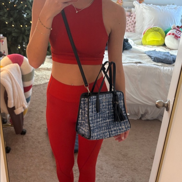 blue tweed kate spade crossbody bag - Picture 7 of 7